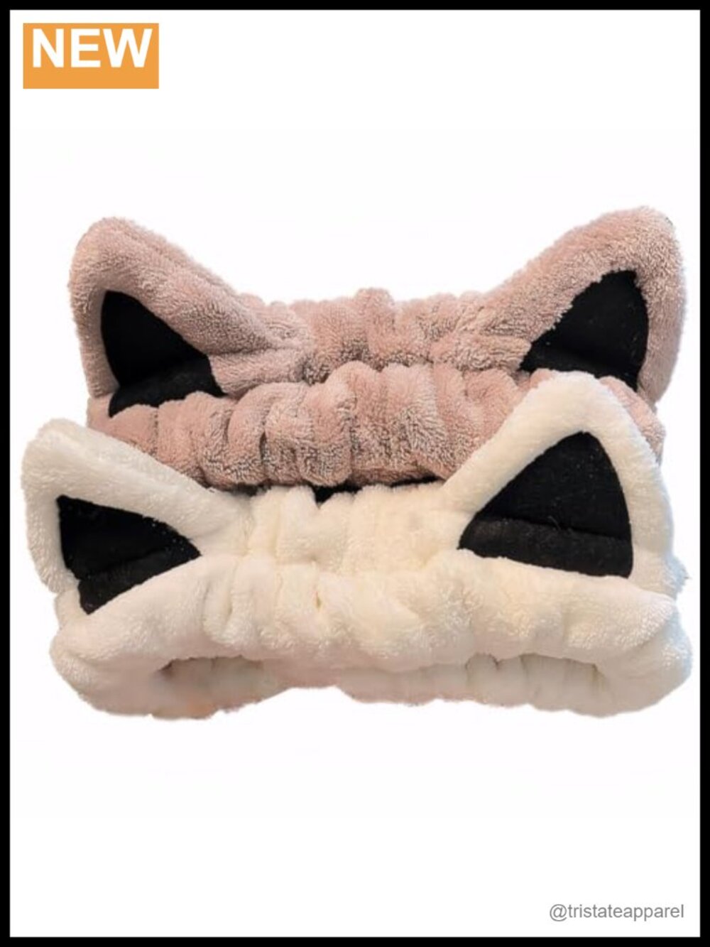 Cat Ear Spa Headband, Soft Fleece Face Wash Headbands, 2 Pack